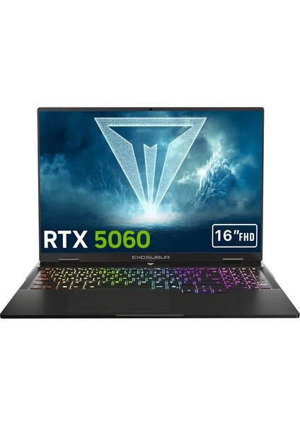 Excalibur G915 i7-13620H 32GB 500GB 8GB RTX5060 165HZ 16" Freedos Gaming Laptop G915.1362-DV60X-C