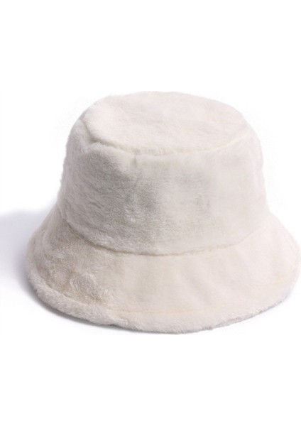 Bej Peluş Yumuşak Dokulu Bucket Şapka modelleri