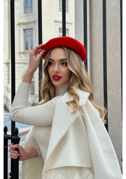 Kırmızı Fransız Ressam Keçe Bere Şapka modelleri