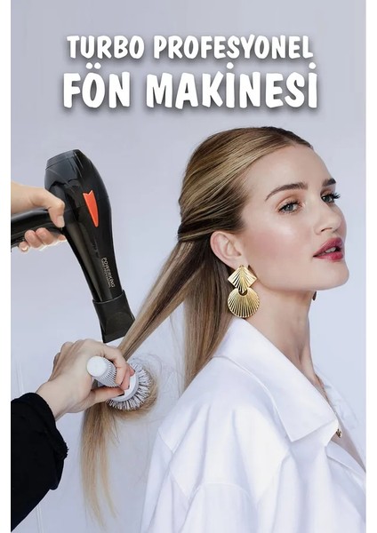 Powerking Profesyonel Turbo Fön Makinası Saç Düzleştirici Şekillendirici Saç Kurutma Makinesi 2 Kademeli indirimleri