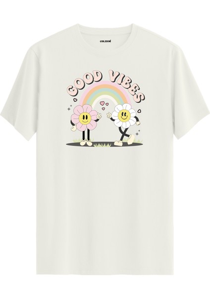 Good Vibes Çiçek Karakter Tasarım Tişört