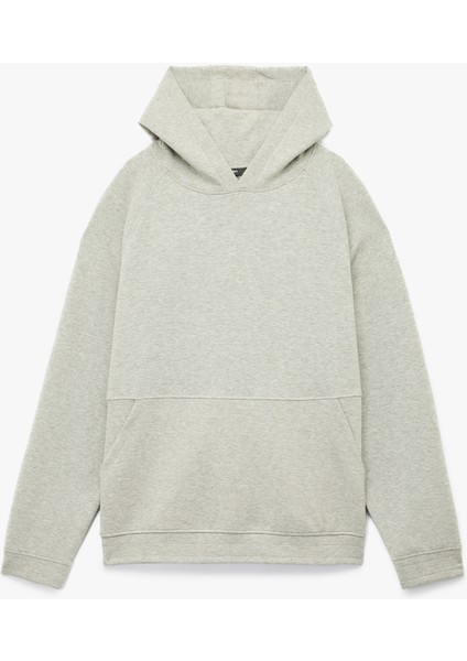 Kanguru Cepli Lastik Detaylı Uzun Kollu Kapüşonlu Sweatshirt