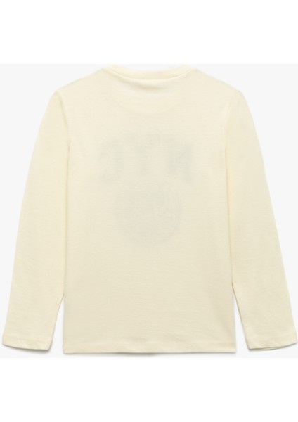 Pamuklu Uzun Kollu Bisiklet Yaka Baskılı Tişört fiyatları