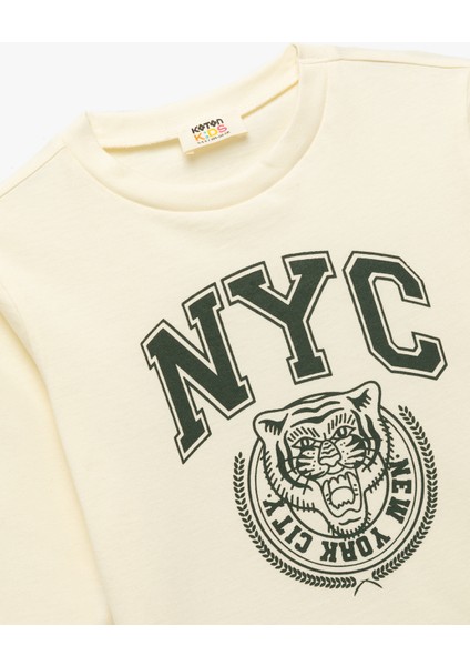 Pamuklu Uzun Kollu Bisiklet Yaka Baskılı Tişört modelleri