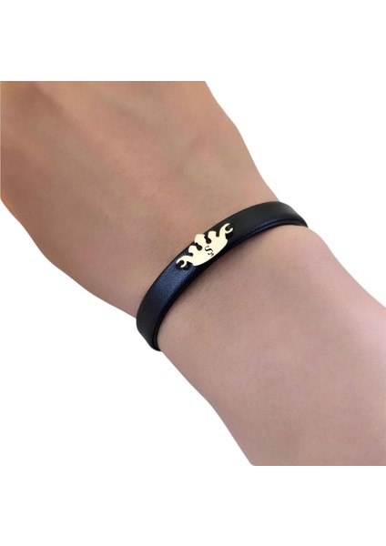 Altın Plakalı 14 Ayar Ş Harfine Özel Taç Motifli Hakiki Siyah Derili Hediye BILEKLIK-638HARF fırsatları