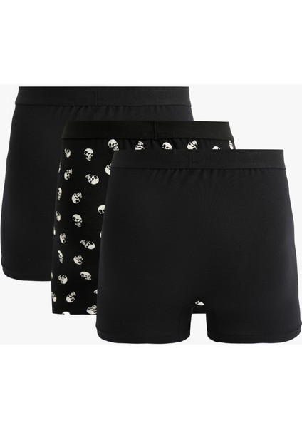 Pamuklu Kurukafa Desenli 3'lü Boxer Seti modelleri