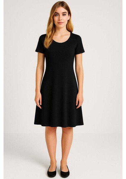 2 Adet Dökümlü Rahat Kalıp Günlük Penye Kumaş Elbise modelleri