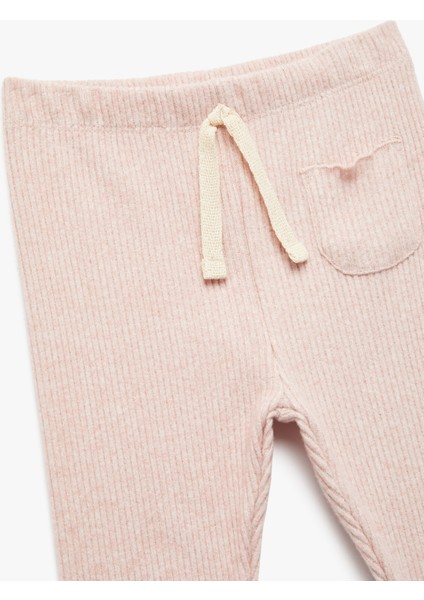 Cep Detaylı Beli Bağcıklı Viskon Karışımlı Ribanalı Tayt modelleri