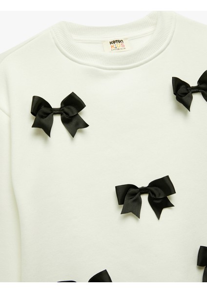 Fiyonklu Bisiklet Yaka Şardonlu Uzun Kollu Sweatshirt modelleri