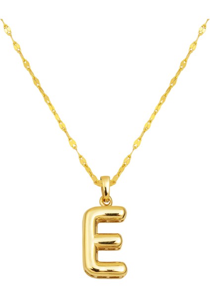 Balon E Harf 14 Ayar Altın Kolye