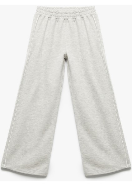 Şardonlu Biyeli Geniş Paça Eşofman Altı