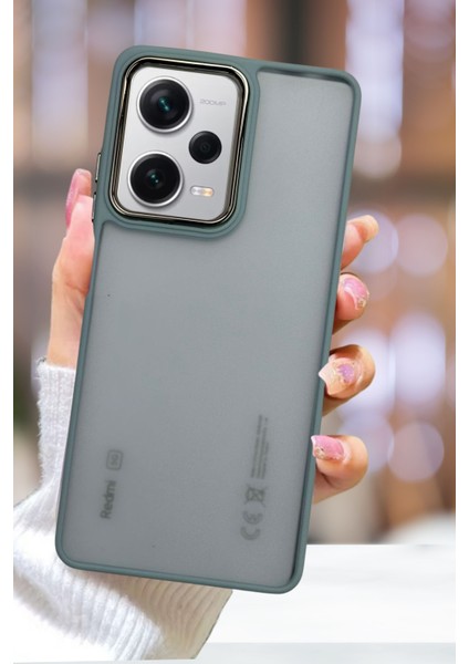 Xiaomi Redmi Note 12 Pro 5g Kılıf Metal Çerçeve Hassas Butonlu Renkli Buzlu Şeffaf Kapak