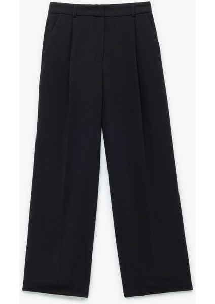 Pile Detaylı Cepli Geniş Paça Uzun Palazzo Pantolon indirimleri