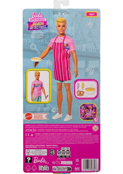 ® Mysteries Beach Detectives Bebek ve Aksesuarlar Klasik Kıyafeti ve Hikaye Anlatımını Zenginleştiren Aksesuarlarıyla Barbie Mysteries: Beach Detectives Ken Bebek JFV65 indirimleri