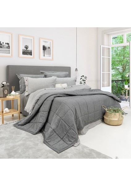 Home Loria Yatak Örtüsü Nevresim Seti 7 Parça-Antrasit fiyatları