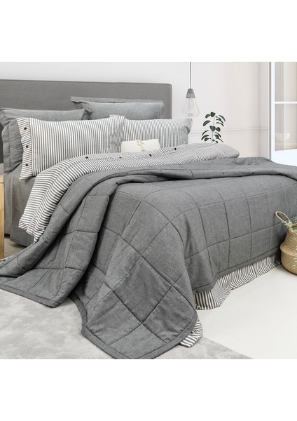 Home Loria Yatak Örtüsü Nevresim Seti 7 Parça-Antrasit modelleri