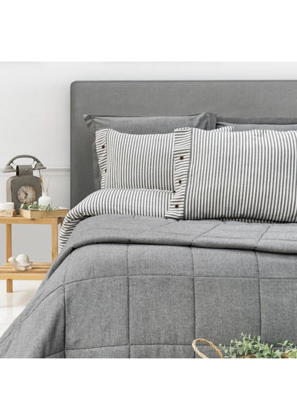 Home Loria Yatak Örtüsü Nevresim Seti 7 Parça-Antrasit indirimleri