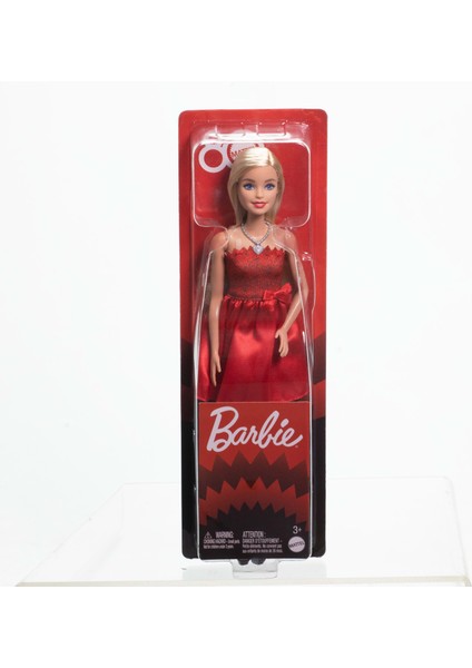 ® Mattel 80. Yıl Dönümü® Bebeği Yakut Kırmızısı Elbisesi ve Aksesuarları ile Koleksiyona Uygun Barbie Mattel 80. Yıl Dönümü Bebeği JGD25