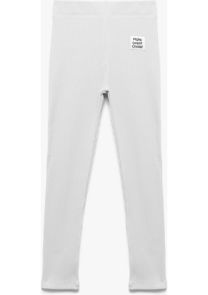 Pamuklu Kaşkorse Ribana Detaylı Bilek Boy Tayt