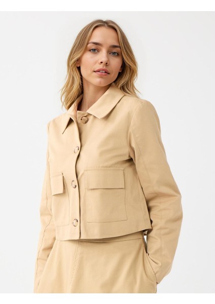 Deve Tüyü Düz Kesim Gömlek Yaka Uzun Kollu Gabardin Ceket modelleri