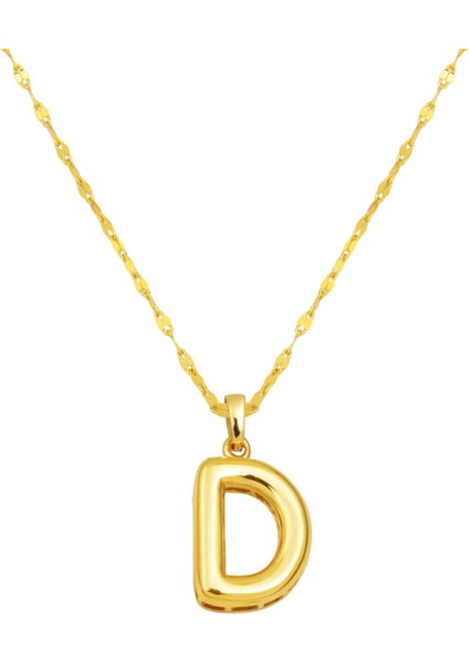 D Harfi Balon 14 Ayar Altın Kolye