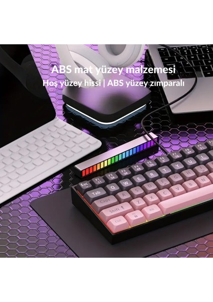 AK680 Pembe | Red Switch 65% Kablolu Hotswap Mekanik Oyun Klavyesi,68 Tuşlu Taşınabilir Anti-Ghosting Klavye,gökkuşağı Arkadan Aydınlatmalı Programlanabilir,ergonomik indirimleri