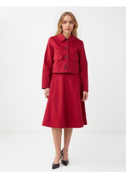 Bordo Düz Kesim Gömlek Yaka Uzun Kollu Gabardin Ceket fiyatları