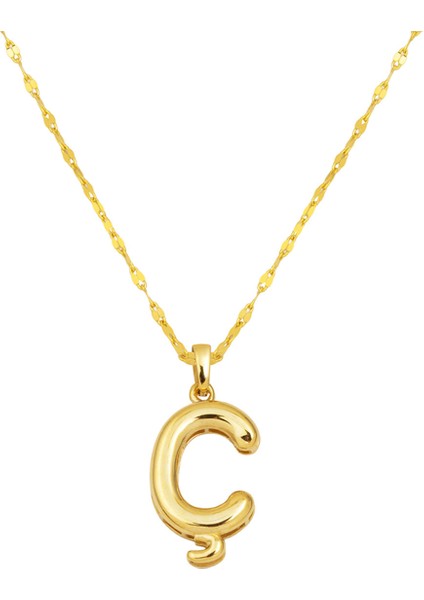 Balon Ç Harf 14 Ayar Altın Kolye