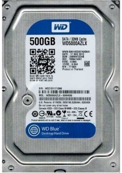 Western Dıgıtal HDD 3.5 500GB Blue 7200RPM 32MB Sata3 5000AZLX (Rfb)