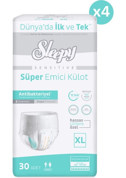 Sensitive Antibakteriyel Emici Külot Xlarge 30X4 120 Adet fiyatları