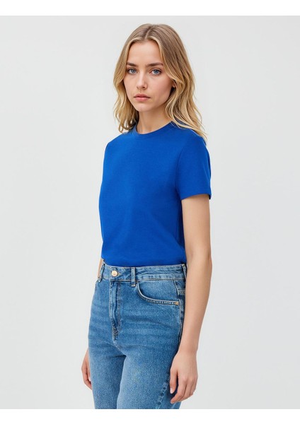 Saks Bisiklet Yaka Basic Kısa Kollu Tişört modelleri