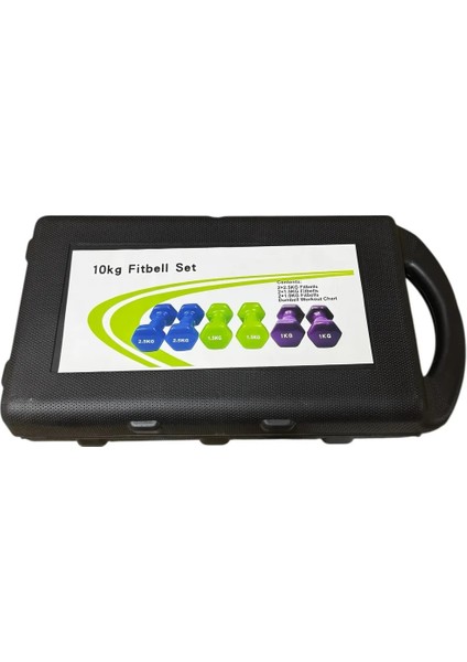 10 kg Vinly Kaplı Dipping Dumbbell Set Kadınlar Için Çantalı Dambıl Set 1 Kg, 1,5 Kg, 2,5 kg modelleri