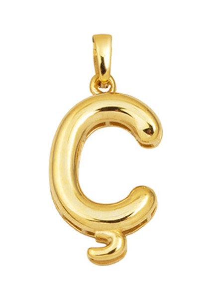Balon Ç Harf 14 Ayar Altın Kolye Ucu