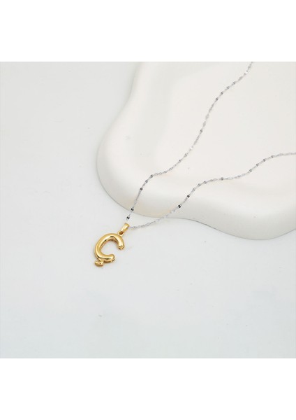 Balon Ç Harf 14 Ayar Altın Kolye Ucu modelleri