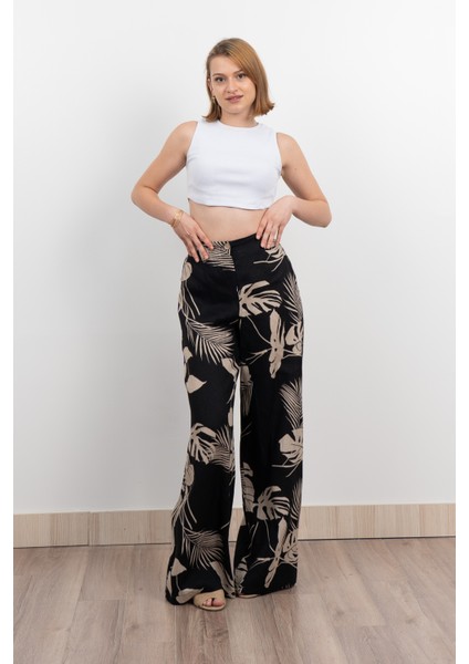 Keten Yüksek Bel Pantolon 30289