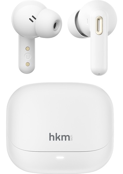 OPUS PRO Bluetooth Kablosuz Kulakiçi Tws Kulaklık, Anc Aktif Gürültü Engelleme ve Enc Sistemi, Beyaz