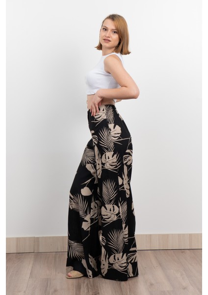 Keten Yüksek Bel Pantolon 30289 fırsatları