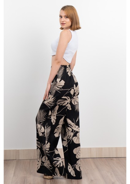 Keten Yüksek Bel Pantolon 30289 indirimleri