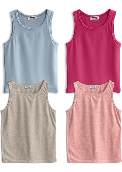 Kız Çocuk, Pamuklu Slip&Atlet, Alt-Üst, 4 Çift Takım, Spor ve Oyun İçin Tasarlandı fiyatları