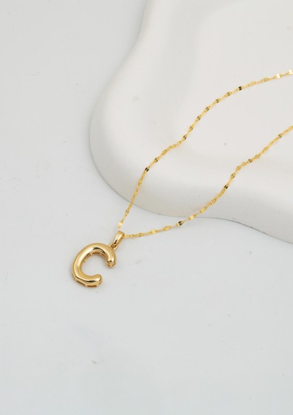 C Balon Harf 14 Ayar Altın Kolye modelleri