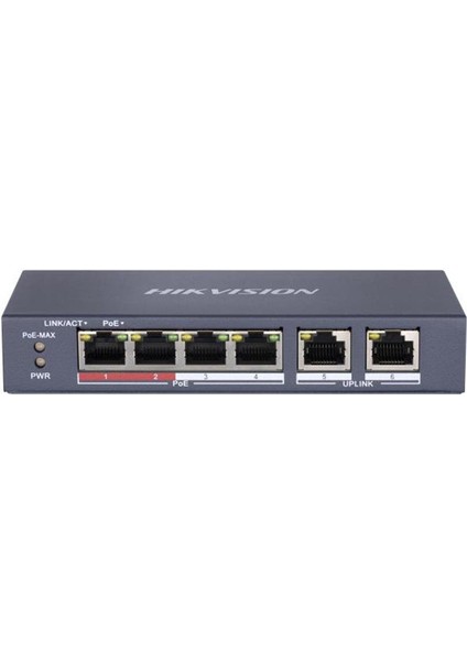 DS-3E0106P-E/M (Unmanaged 100MBPS ) 4 Port Fast Ethernet Unmanaged Poe Switch