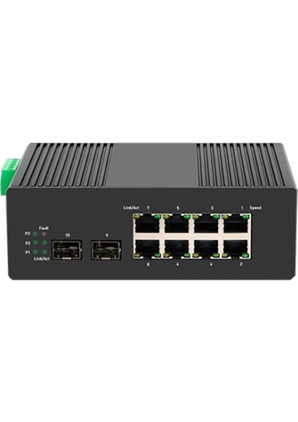 8 Port Gigabit Layer2 Yönetilebilir Endüstriyel Aı Poe Switch ( 8g+2 Sfp )