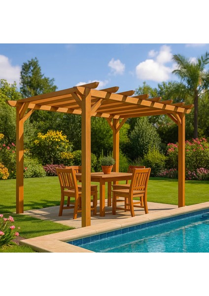 Ahşap Pergole Çardak Tente Bahçe Pergola 3MTX3MT fırsatları