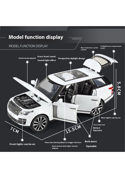 1:32 Land Rover Range Rover 50TH Yıldönümü Off Road Suv Araç Alaşım Pres Döküm Model Araç Araba Merkezi Kontrol Koleksiyonu Mevcut (Yurt Dışından) modelleri