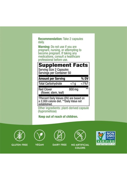 Red Clover Blossom 400 mg, Kırmızı Yonca Leaf Flower Traditional Support Certified Authentic Tru-Id™ indirimleri