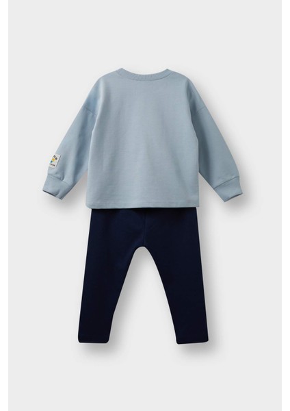 Erkek Bebek 2'li Takım Etiket Baskılı Sweatshirt Eşofman Altı F1589A525AU indirimleri