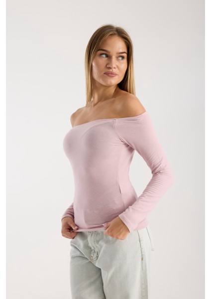 Kadın Uzun Kollu Geniş Yaka Esnek Bluz – Modern ve Zarif 3007 fiyatları