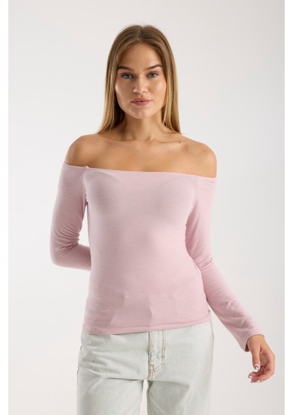 Kadın Uzun Kollu Geniş Yaka Esnek Bluz – Modern ve Zarif 3007 indirimleri