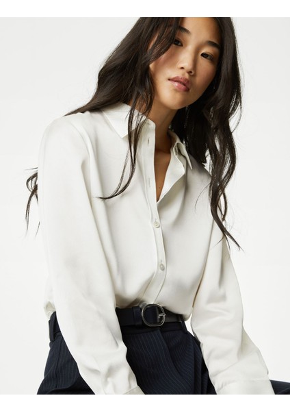 Regular Fit Uzun Kollu Saten Gömlek fiyatları