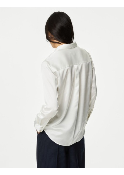 Regular Fit Uzun Kollu Saten Gömlek fırsatları